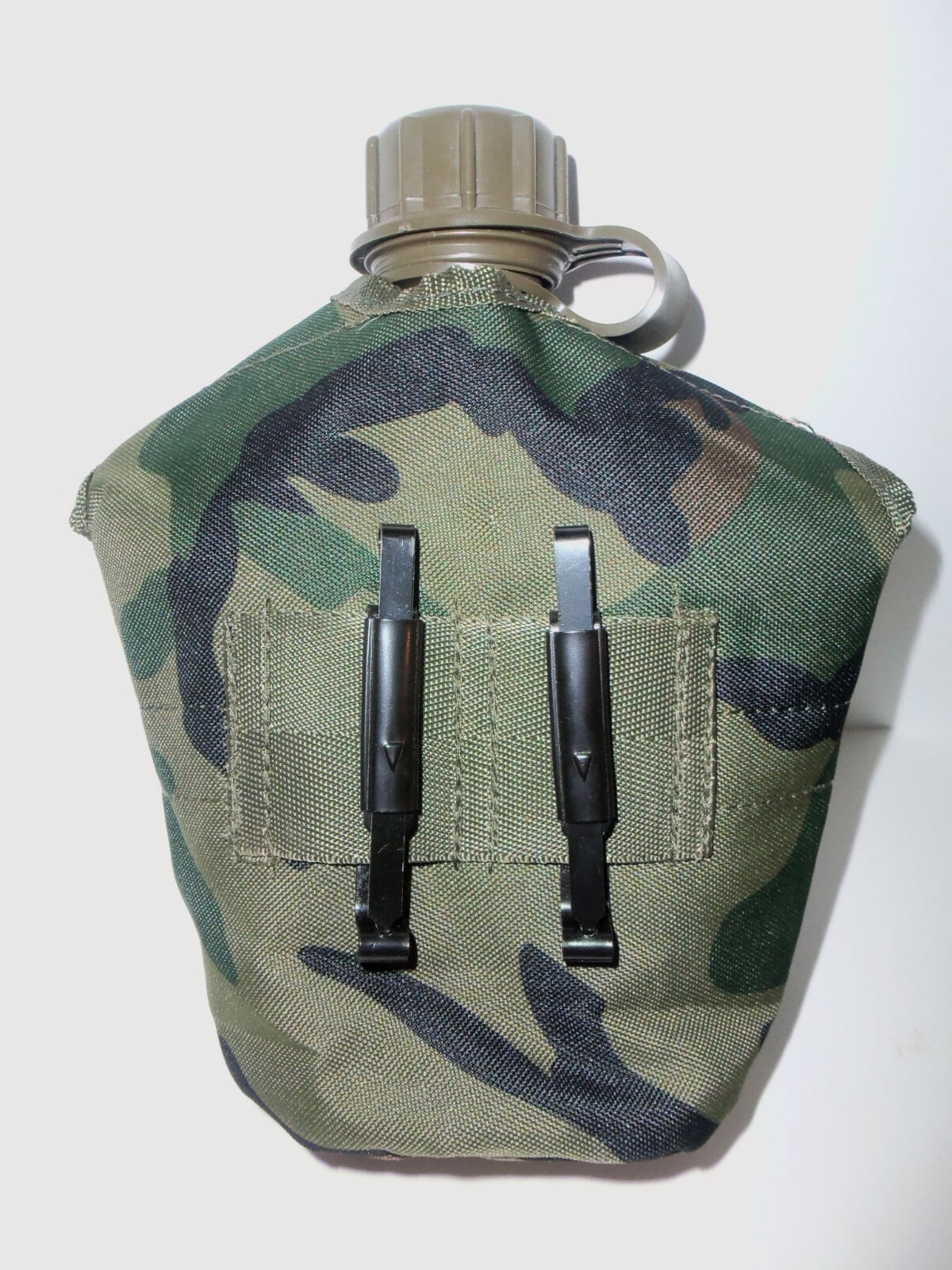 NEW 2 Pack Tactical Military 1qt Canteen COVER w Alice Clips Pouch WOODLAND CAMO