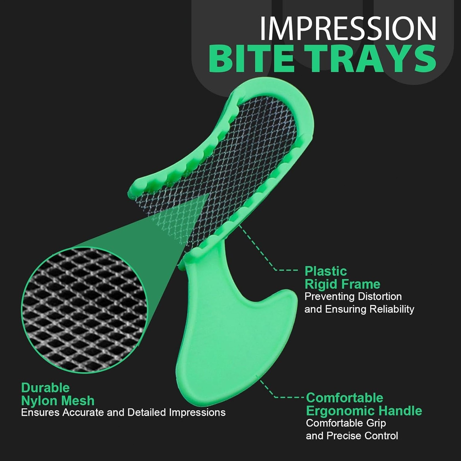 Dental Impression Bite Registration Triple Trays - Posterior(50 Pcs/Bag)
