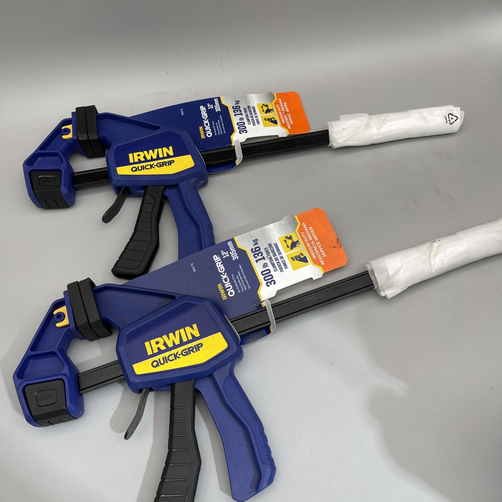 2 Pack Irwin Quick Grip 1964718 Medium-Duty One-Handed Bar Clamp 12” New