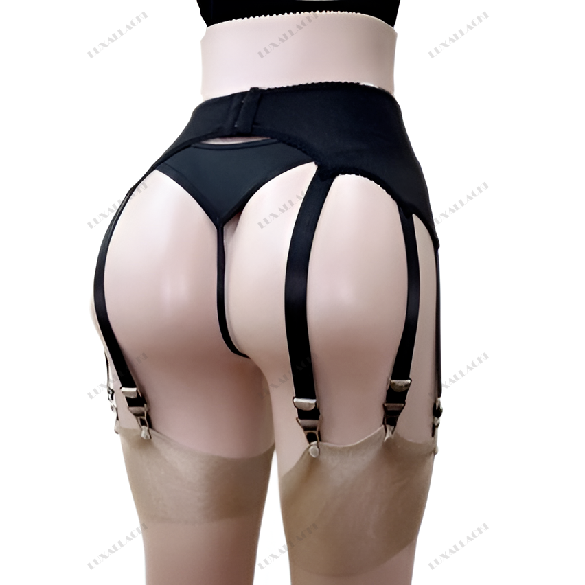Retro Classic 12 Straps Garter Belt Metal Clips Underwear Lingerie Plus Size