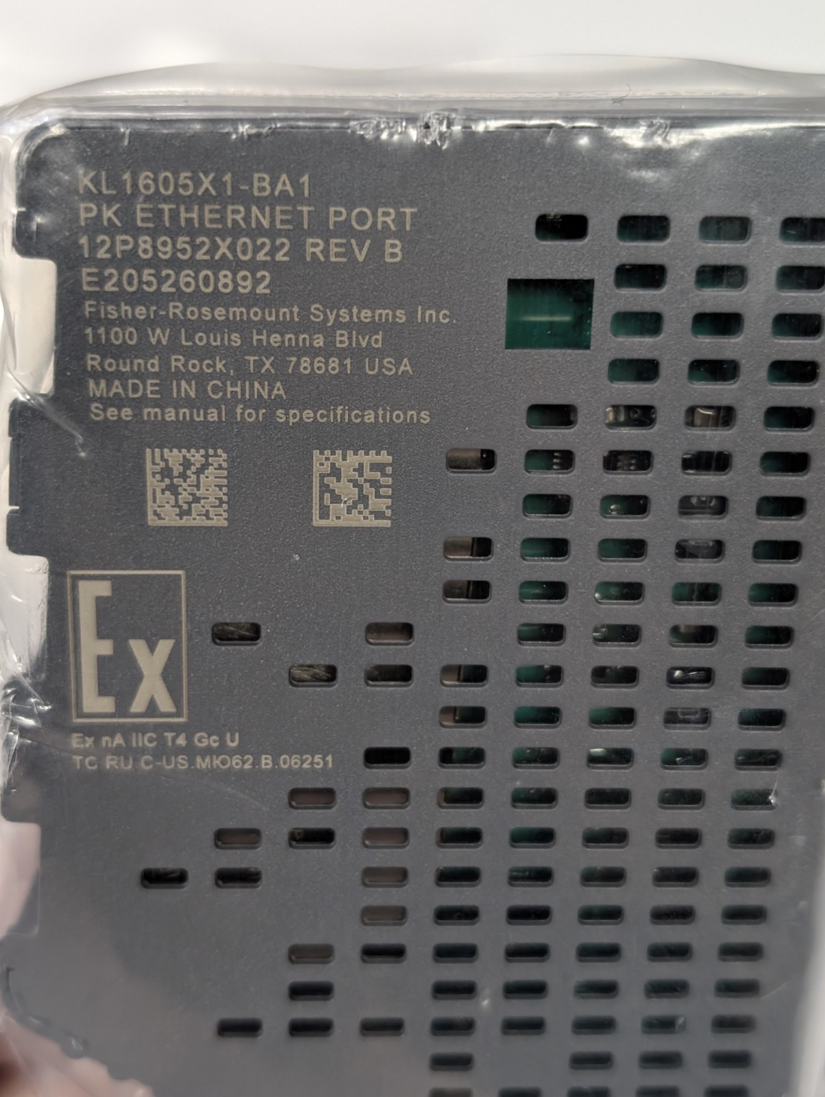 Emerson DeltaV KL1605X1-BA1 PK Ethernet Port IO Switch Module 12P8952X022 REV B