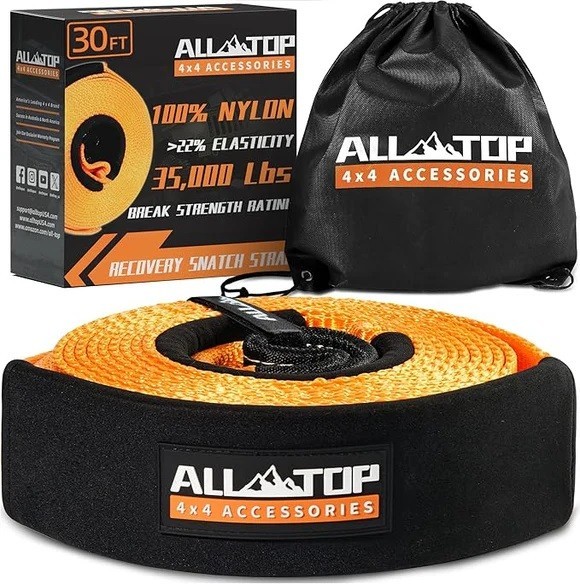 Heavy Duty Tow Strap Recovery Kit 3" x 30ft 35,000 lbs 100% Nylon Off-Road