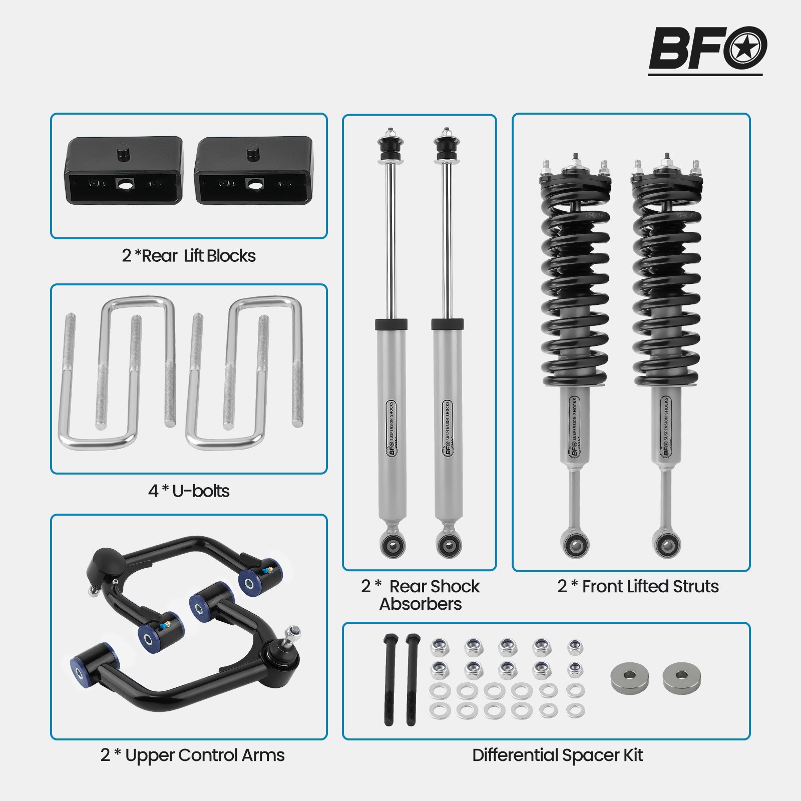 BFO 3.5" Suspension Lift Kit w/ Control Arms For Toyota Tacoma 2005-2023