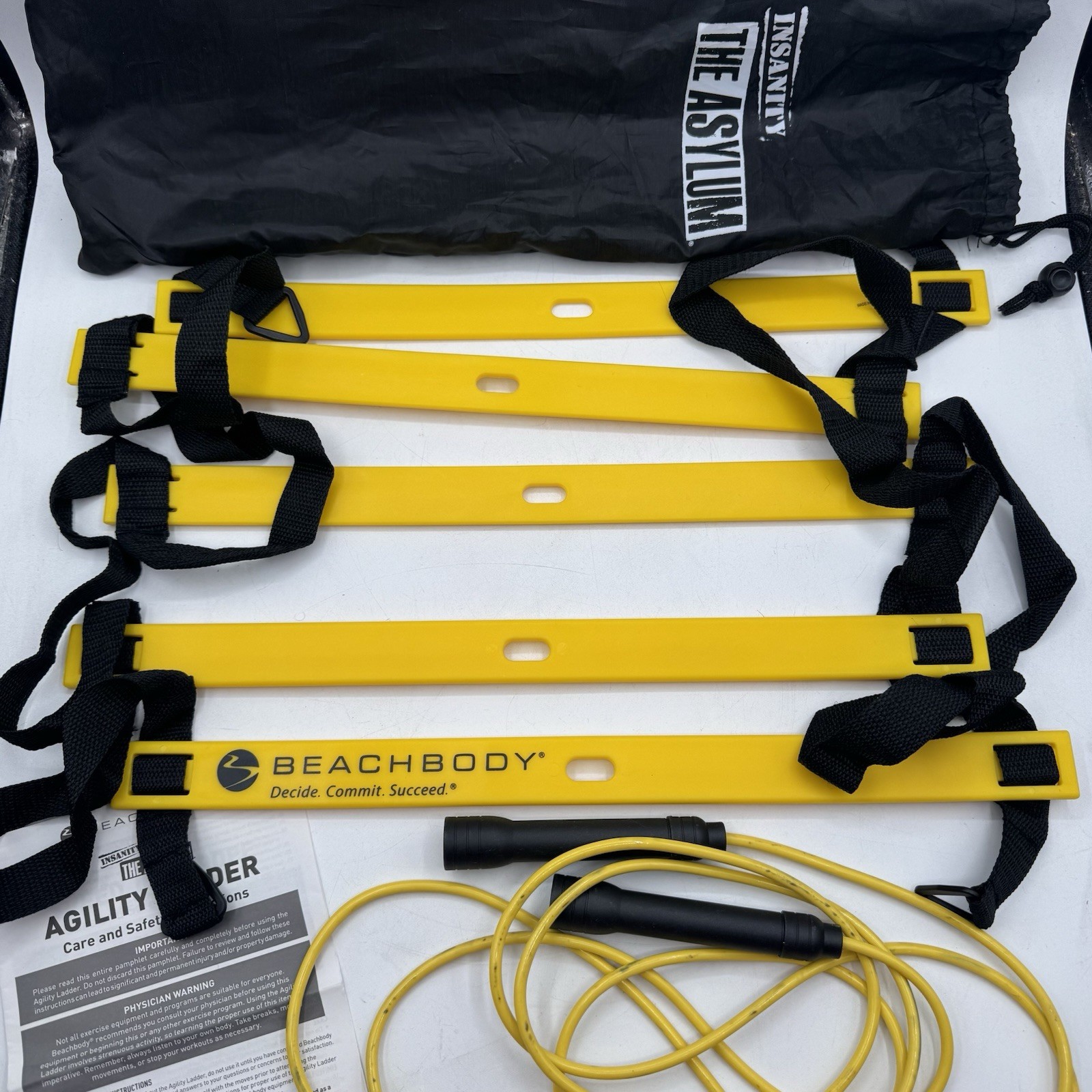 Beachbody Insanity the Asylum Agility Ladder & Jump Rope W Guide & Carry Bag