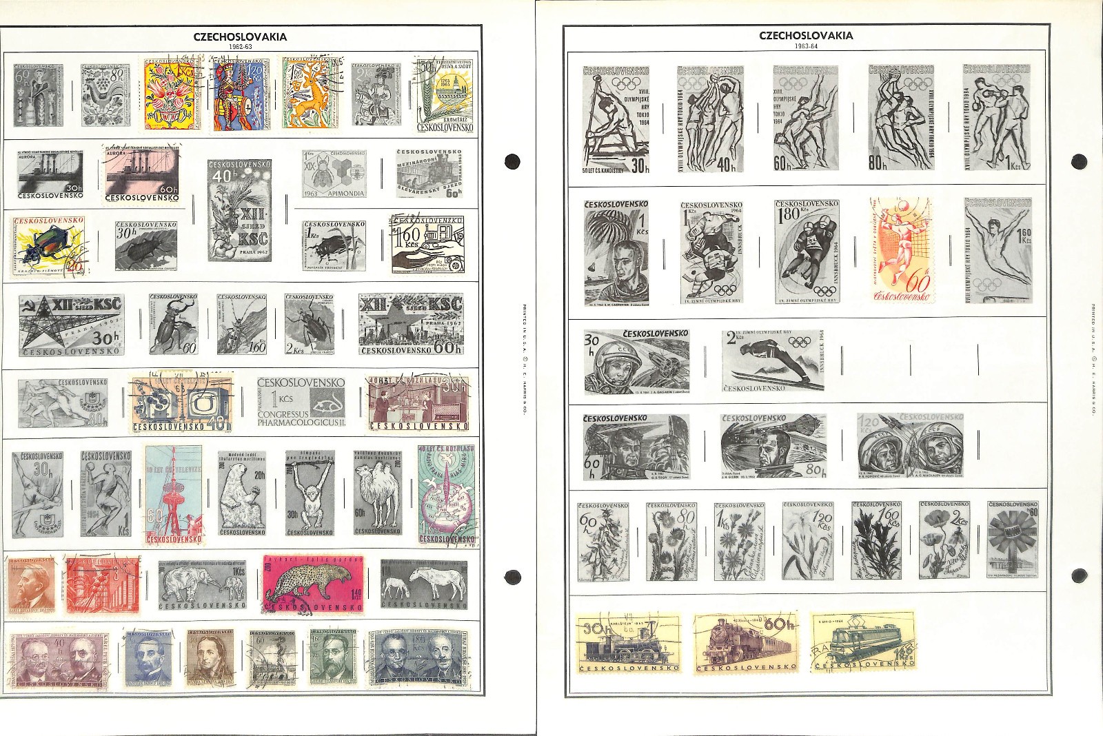 Czechoslovakia Stamp Collection on 50 Harris Pages, 1918-1983 (BK)