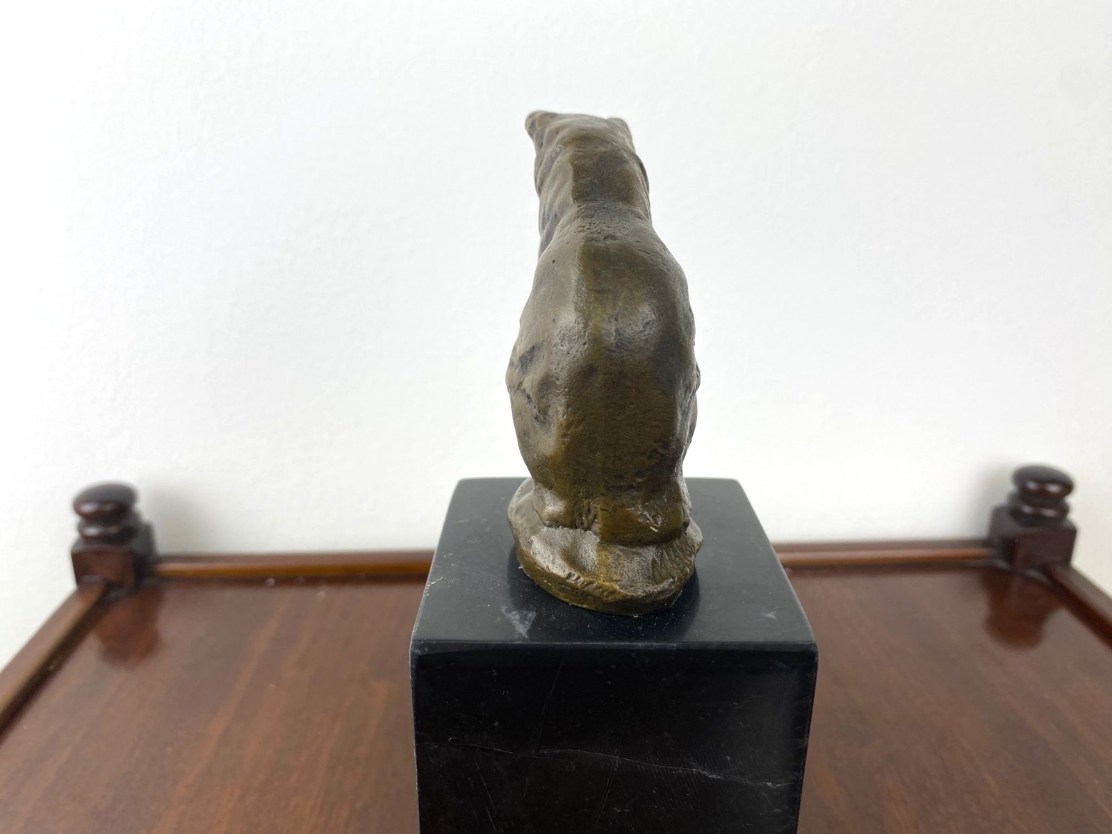 Bronze Sculpture Cat Art Deco on Black Marble Base after Milo