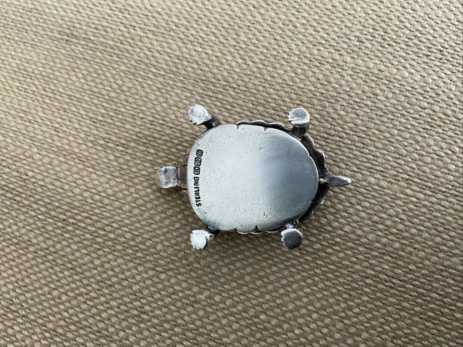 Antique Blackinton Sterling Turtle Pill Box - Gold Wash Inside - GreatCondition!