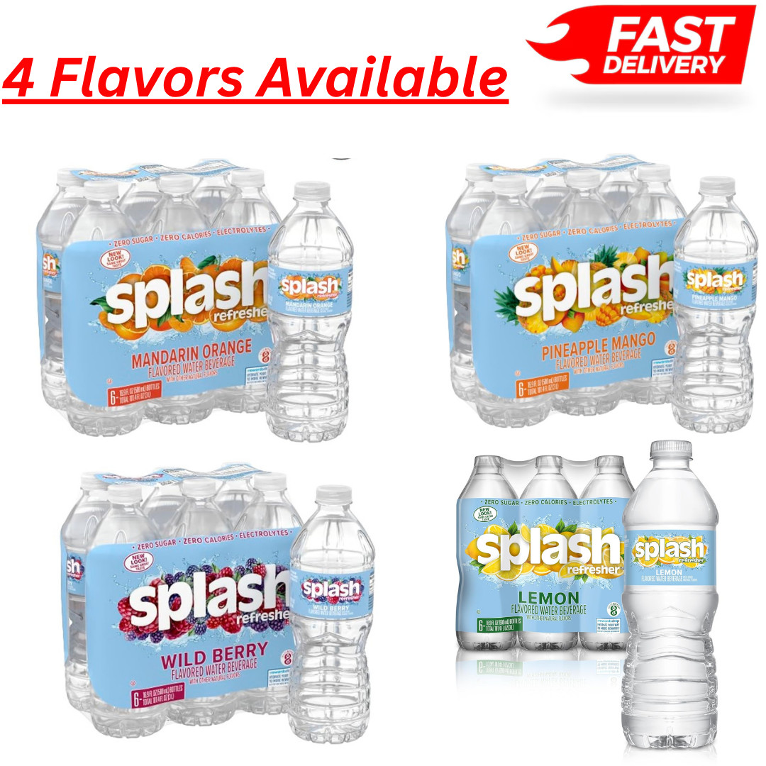 Splash Blast, Pineapple Mango Flavor Water, 16.9 FL OZ (Pack of 6) *CHOSE FLAVOR