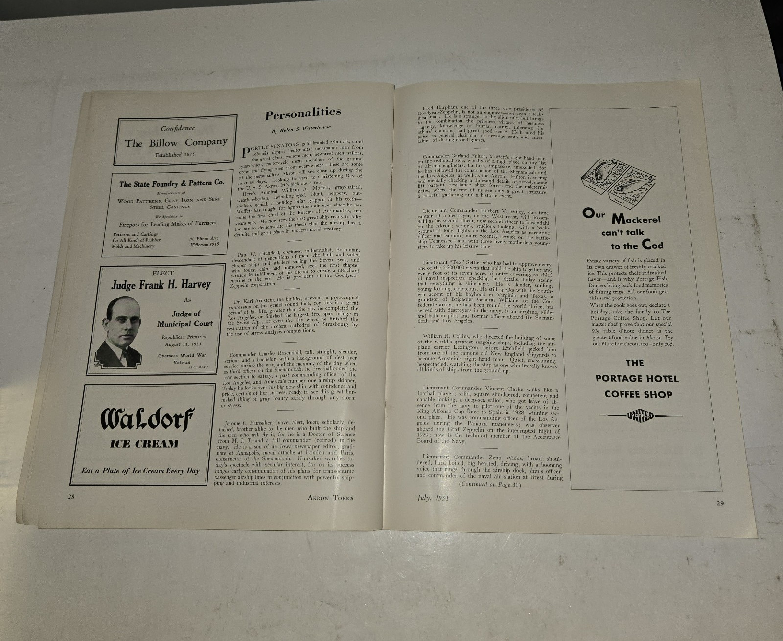 1931 Akron Topics ZRS-4 USS Akron Airship Magazine Rare Ohio Goodyear History