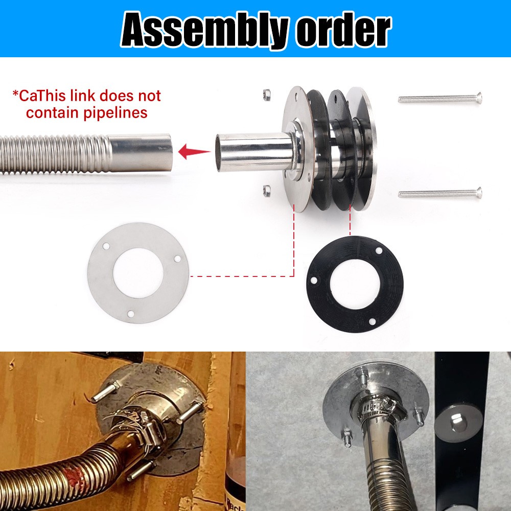 Thru Hull Exhaust Fitting 24mm 316 Stainless Steel For Diesel Parking Heaters US