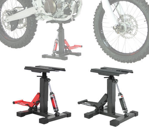 DRC Twin Arm Lift Stand MX Motocross Dirt Bike Adjustable Height With Shock