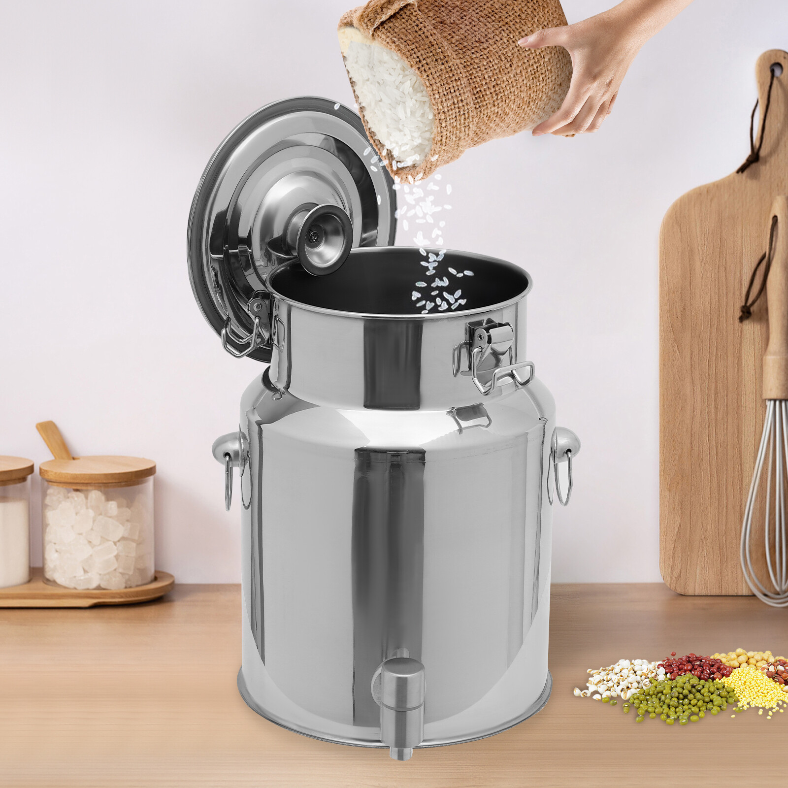 Beverage Drink Dispenser 304 Stainless Steel Milk Can Milk Transport Barrel