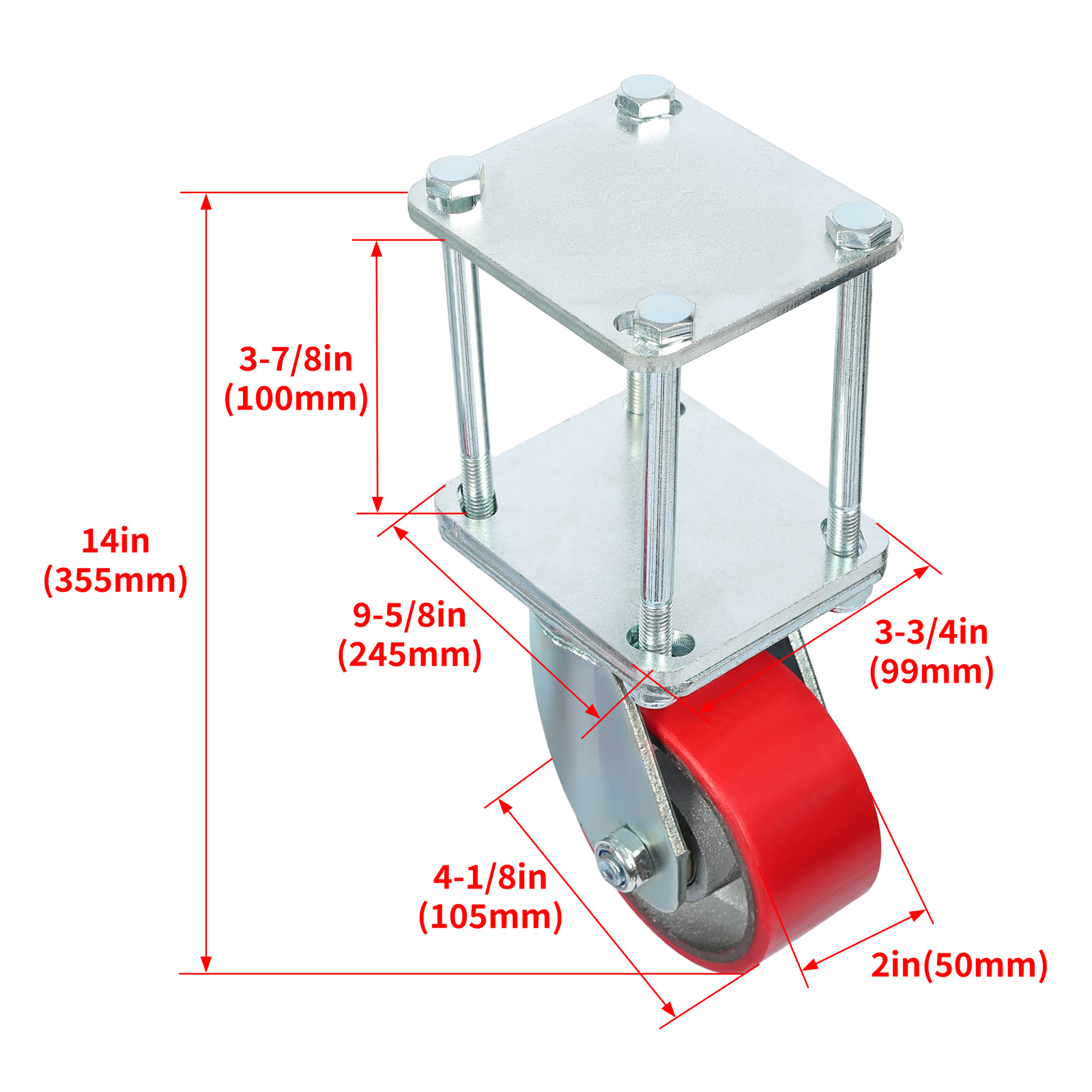 For RV Travel Trailer Fifth Wheel RV 2.5" or 3" Receivers Hitch Mount Skid Wheel