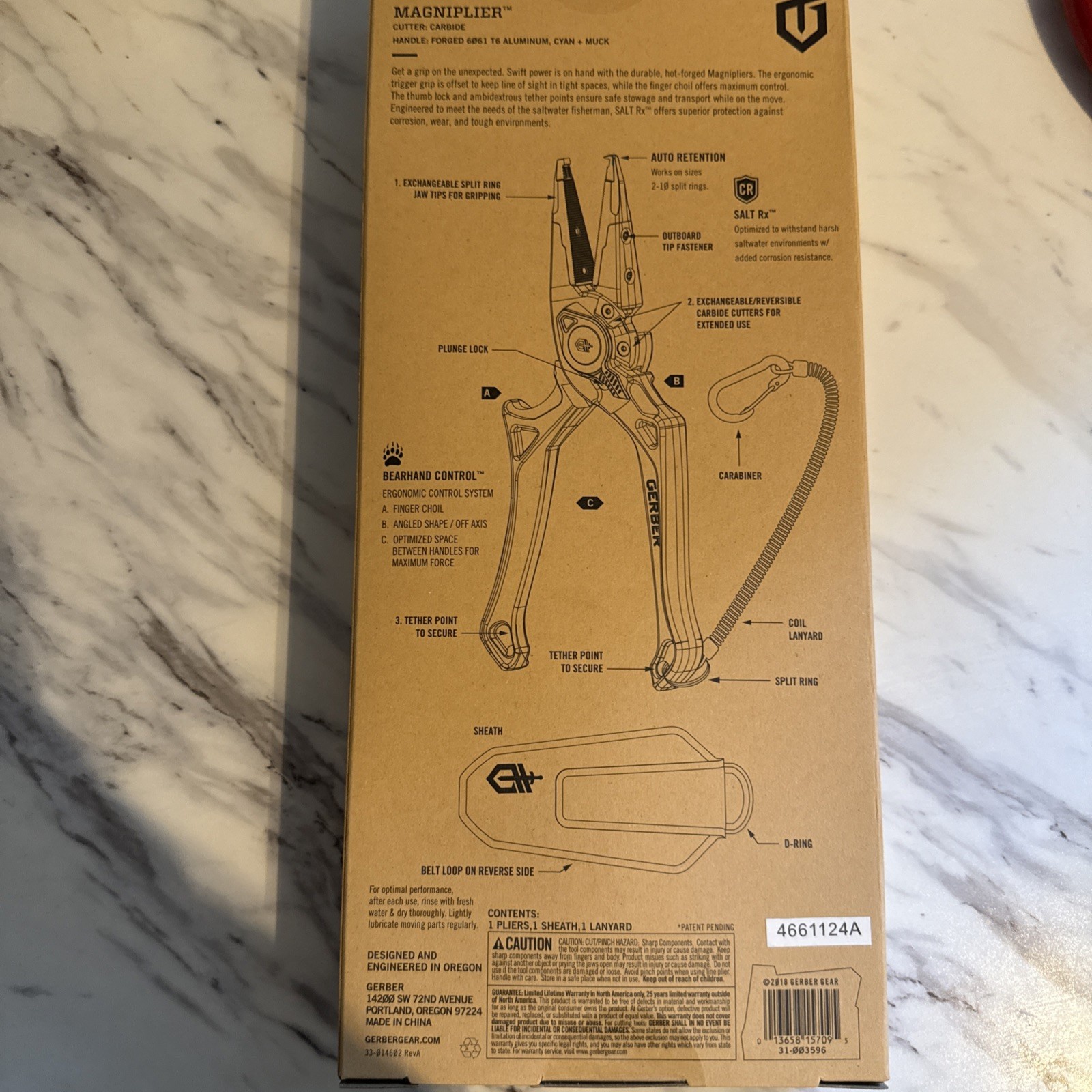 Gerber Magniplier 7.5” Saltwater Needlenose Pliers Bearhand Control Salt Rx NEW
