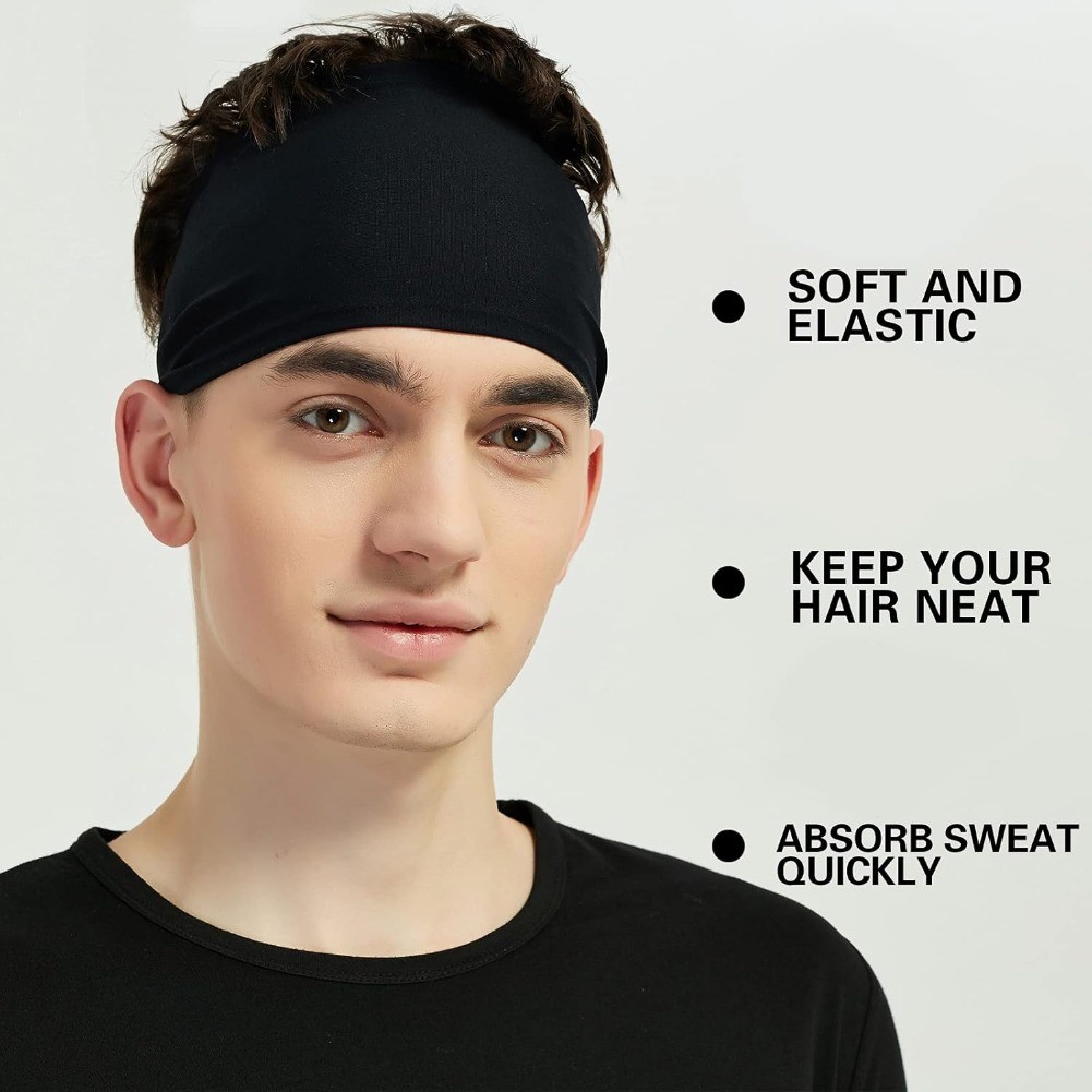 5 Pack Sports Headbands for Men & Women, Moisture Wicking Workout Sweatbands