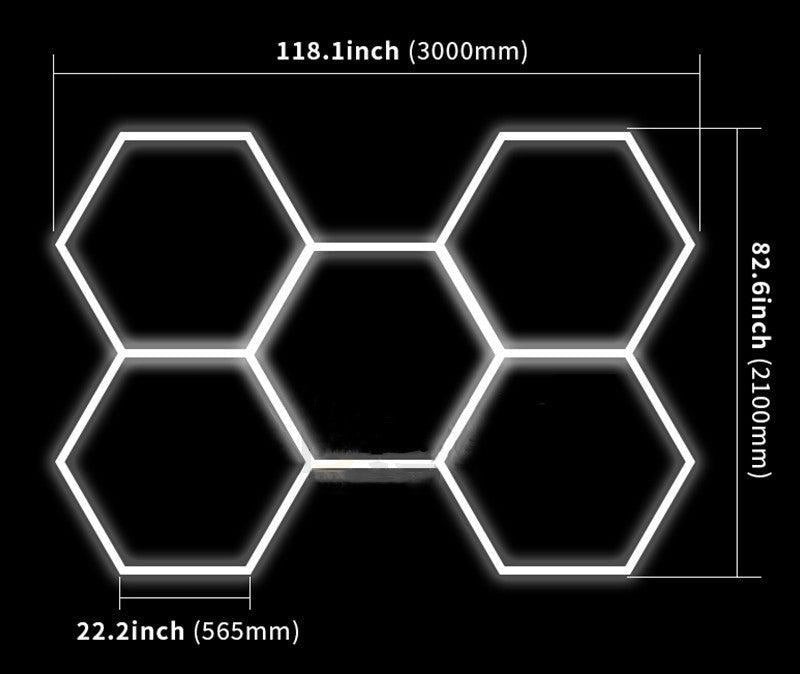 Hexagon Garage Lights: 192W 19200LM 5 Grids Hexagon Led Light 6500K Ultra Bright