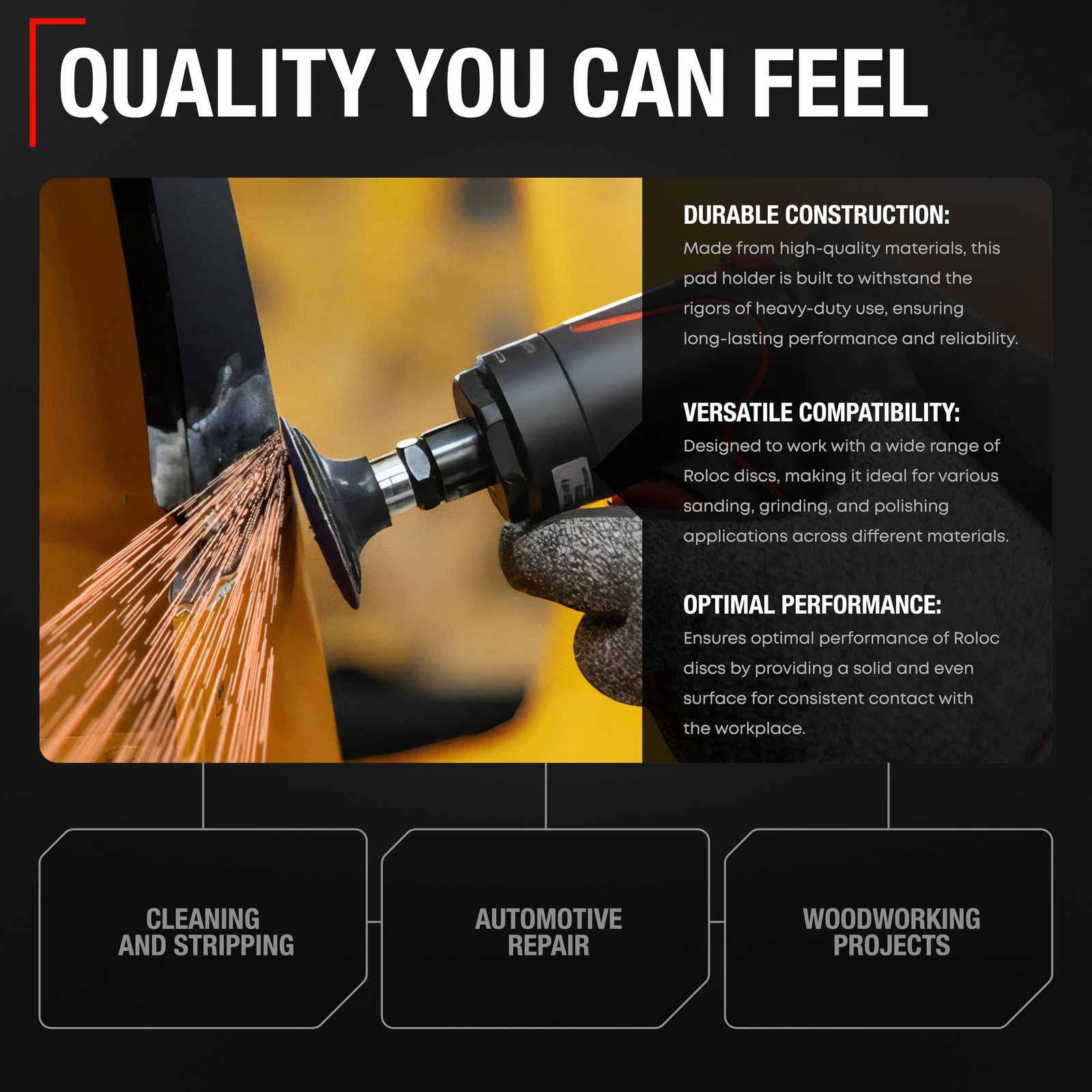 3 Inch Conditioning Disc Pad Holder Assembly, 1/4'' Shank-2 Pack Roloc