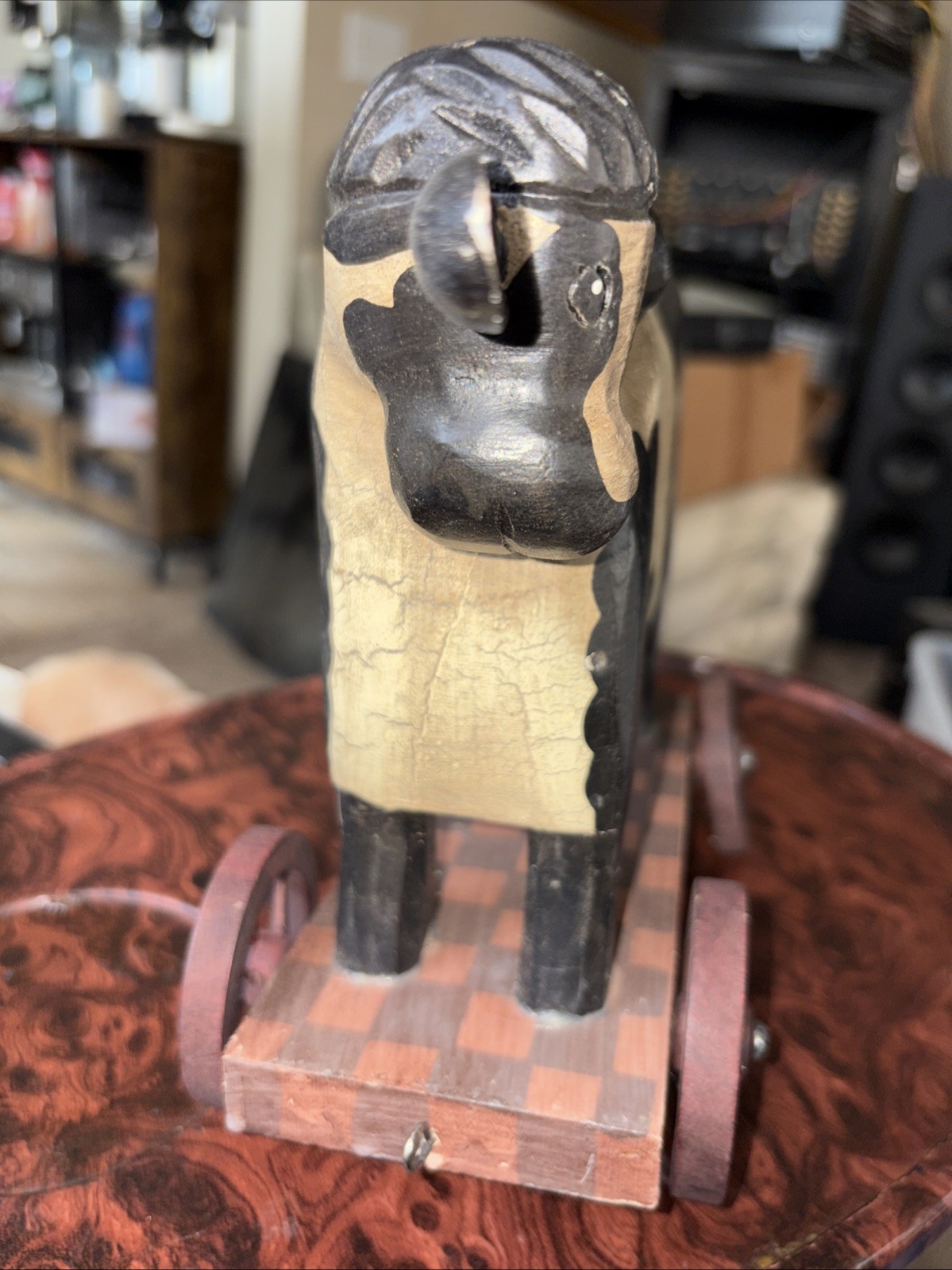 Antique Cow On Wagon