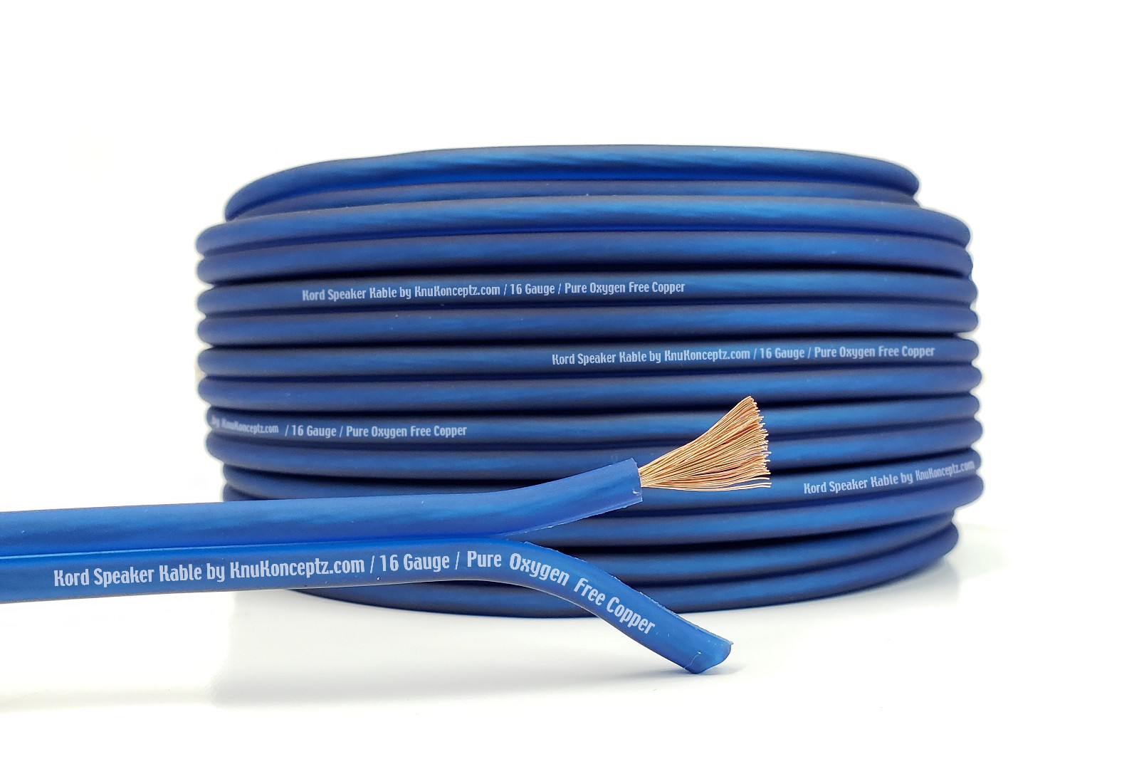 KnuKonceptz Kord 10 12 14 16 Gauge Blue Copper Speaker Wire Cable OFC lot