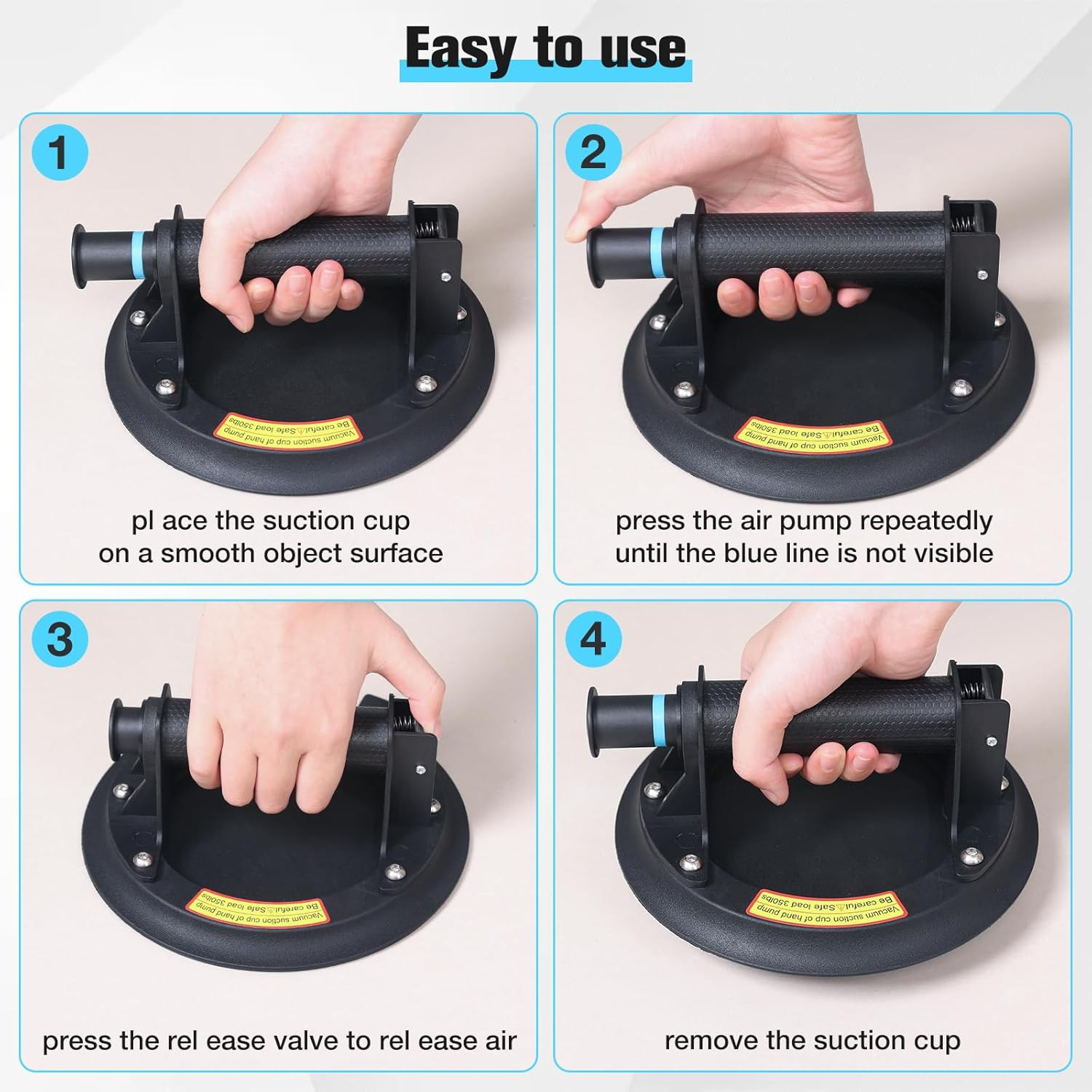 8" Glass Suction Cups,2 Pack Suction Cups for Glass, Glass Suction Cups to Lift