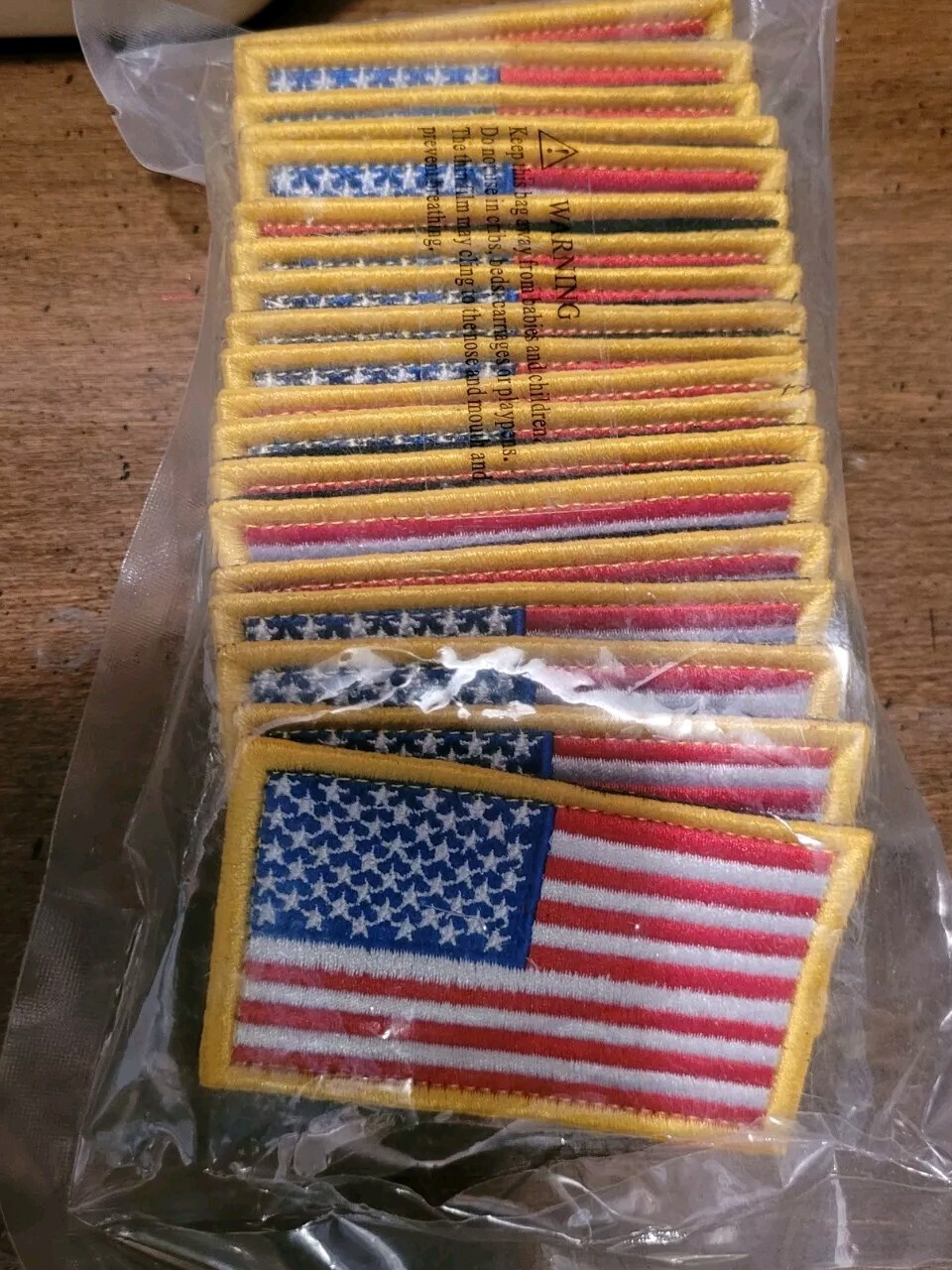 American Flag Patch With Hook And Loop Back Brand New - Loose