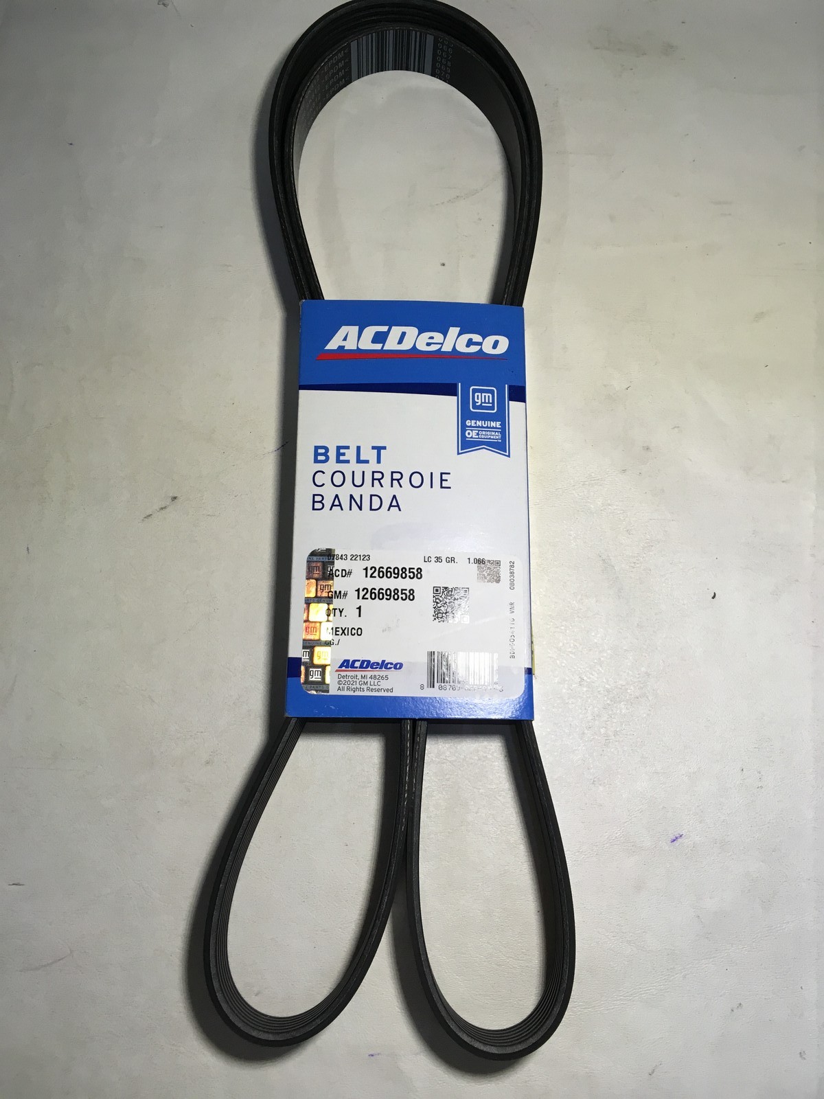 2020-2022 SILVERADO SIERRA 5.3 6.2 SERPENTINE BELT W/P ALT NEW GM # 12669858