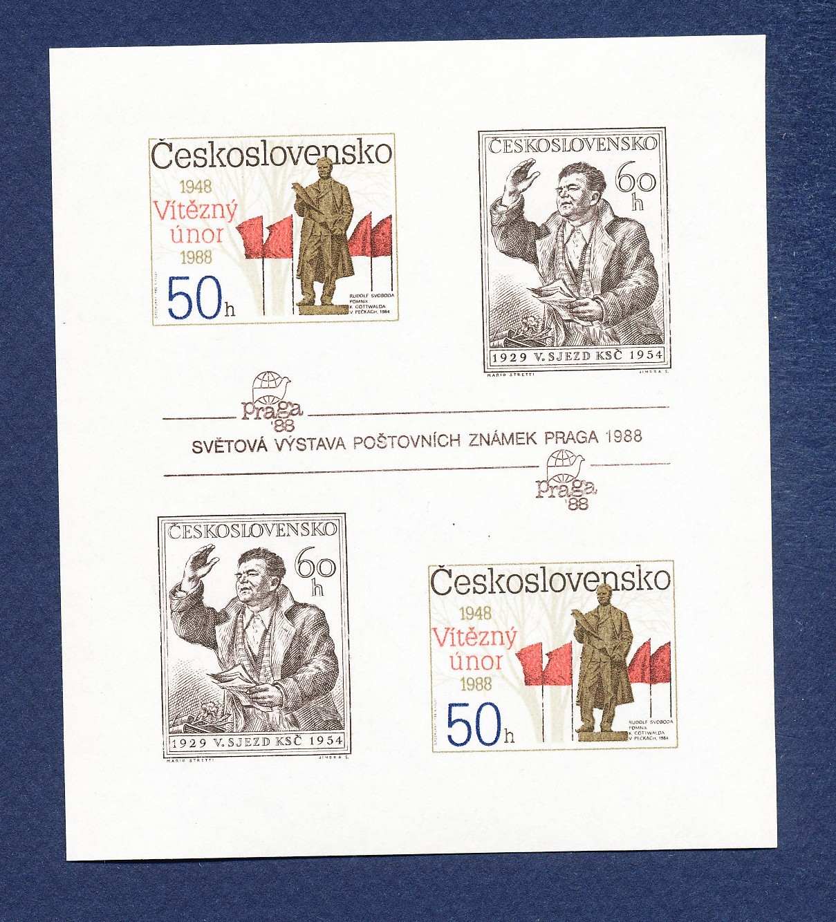 36 - CZECHOSLOVAKIA  - Scott 2690a - MNH S/S imperforate - 1988