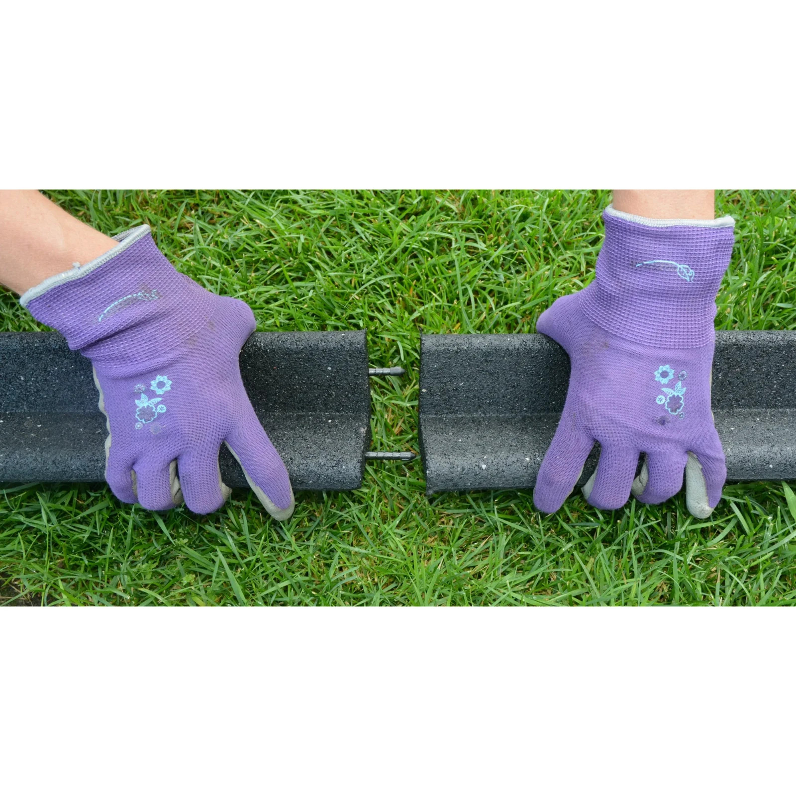 Eco Border 3" x 48" Black Rubber No Dig Landscape Garden Border Edging (Pack 6)