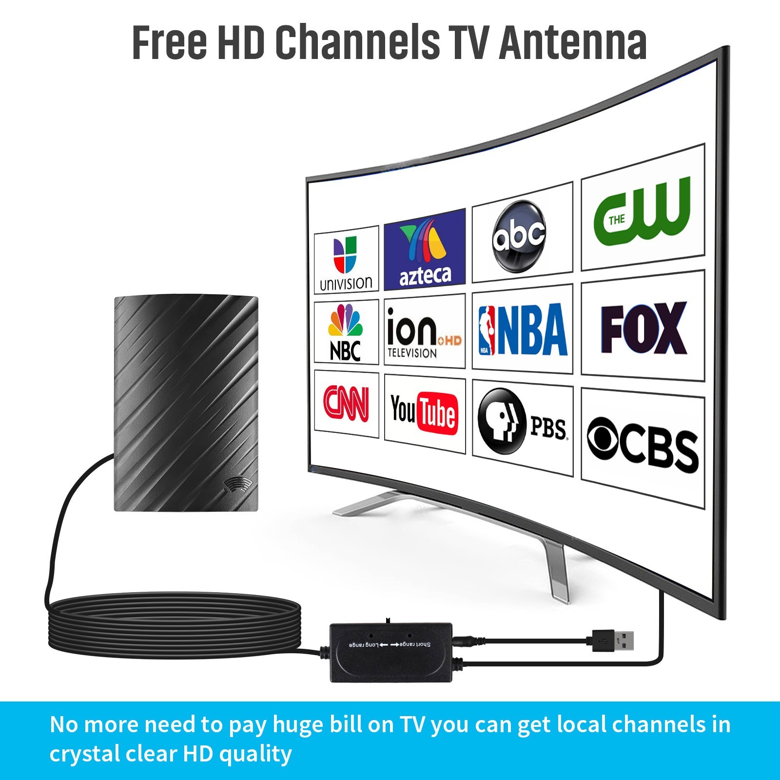 5600 Miles Digital TV Antenna 1080P 4K Waterproof HDTV Amplified Outdoor Indoor