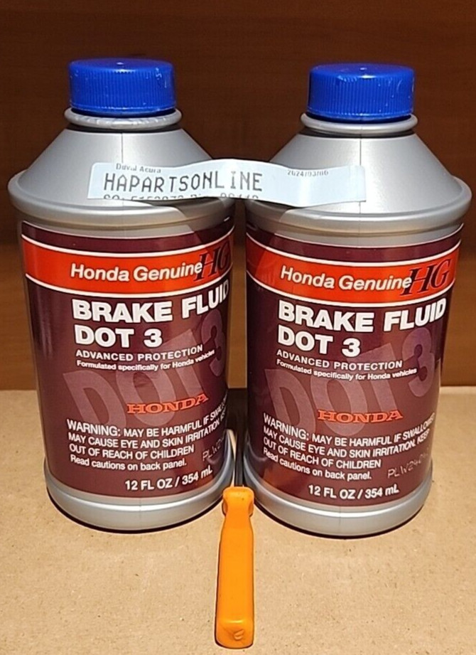 2 x Bottles Honda Genuine OEM Brake Fluid DOT 3 SEALED 12oz NEW