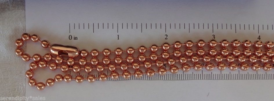 COPPER BALL #10 CHAIN Large 4.5mm Round bead ~ Bulk Lengths on Spools + Clasps