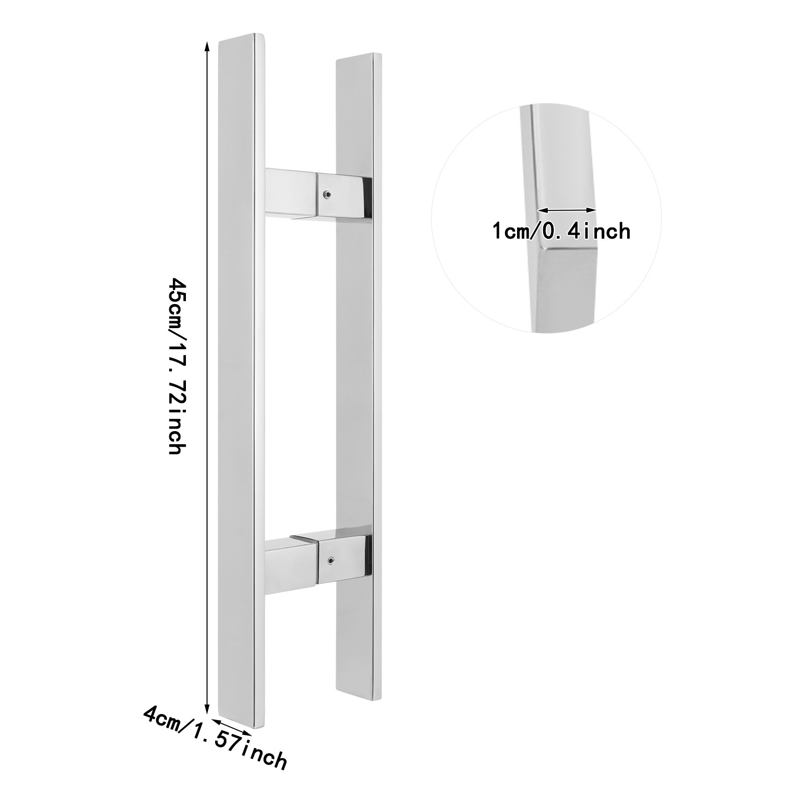 Dual Sided Push Pull Door Handle H-Shaped Stainless Handle Sliding Door Handle