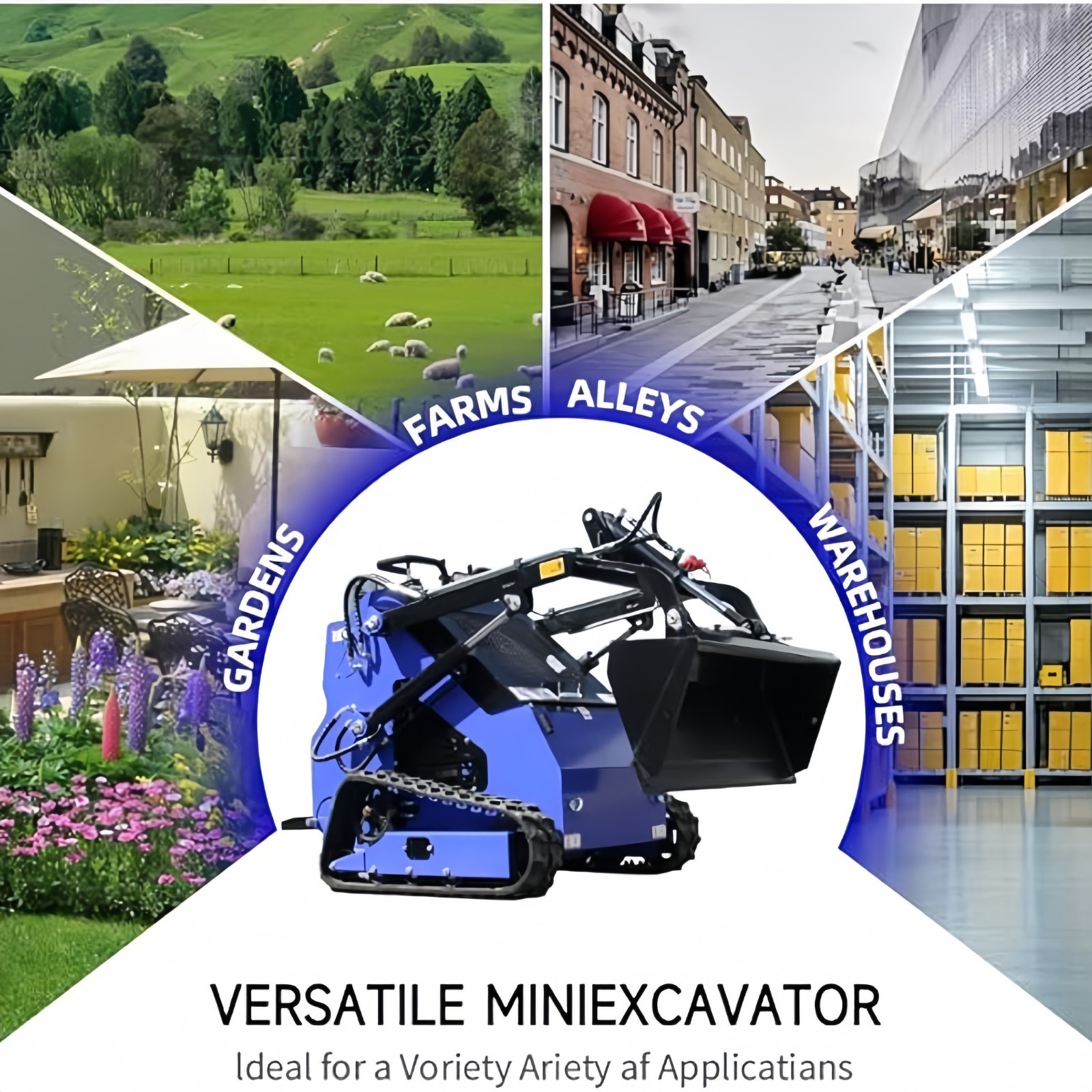 Mini Skid Steer Loader 23HP Tracked Loader 2 cylinder with 2attachment Free Ship