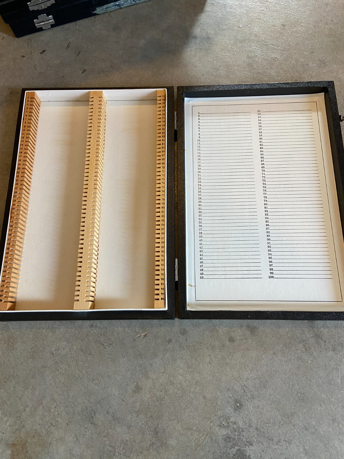 Vintage Microscope Slide Storage Box holds 100 Glass Slides Qty 8