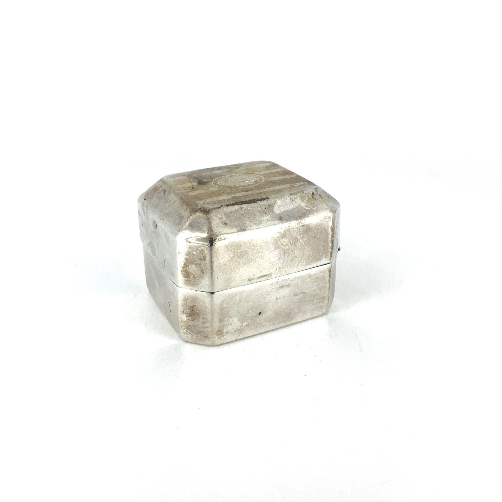 Vintage Birks Sterling Silver Presentation Ring Box With Black Velvet - Monogram