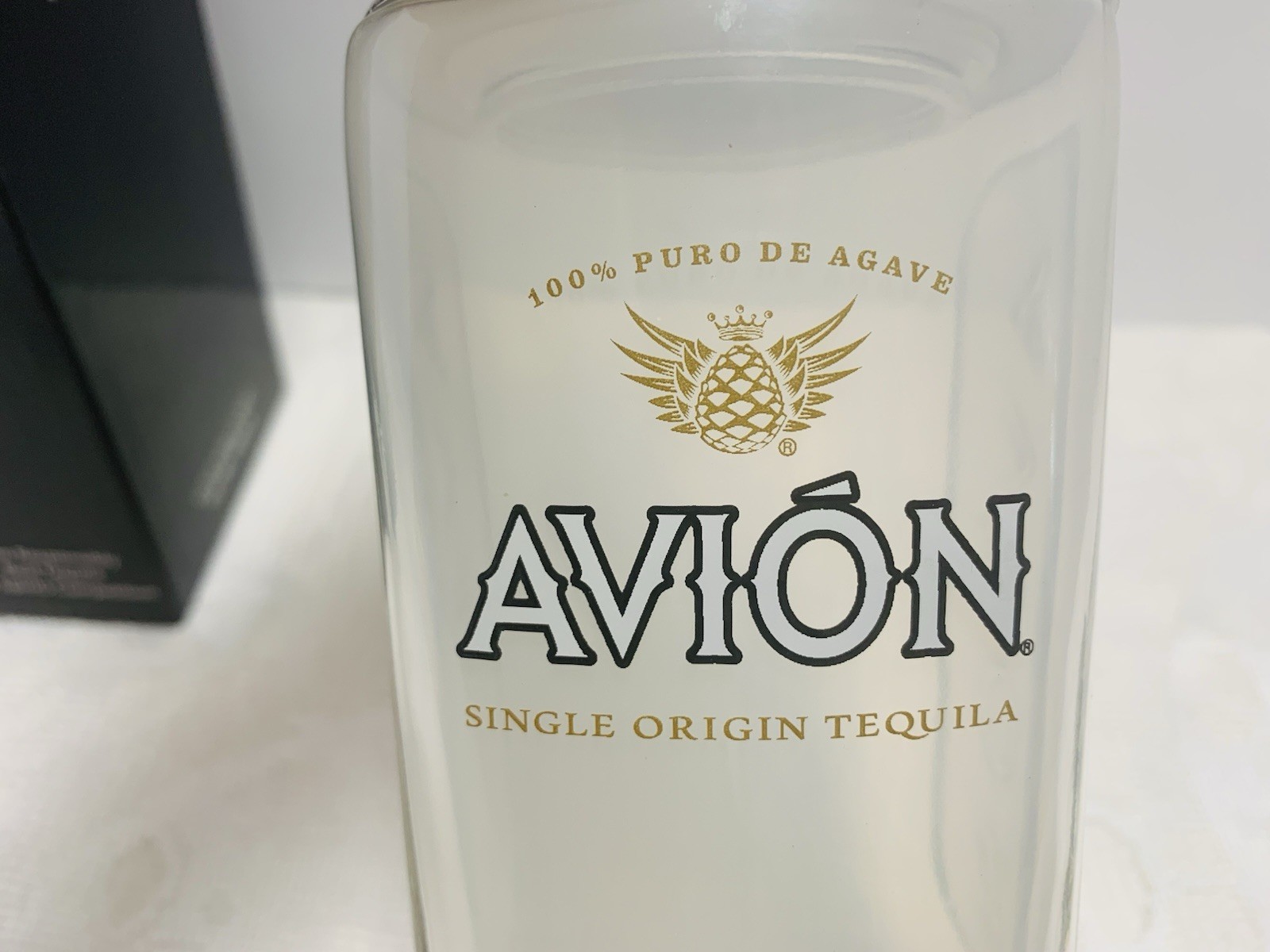 Avion Silver Tequila Ultra Premium Glass & Brushed Stainless Steel Shaker New