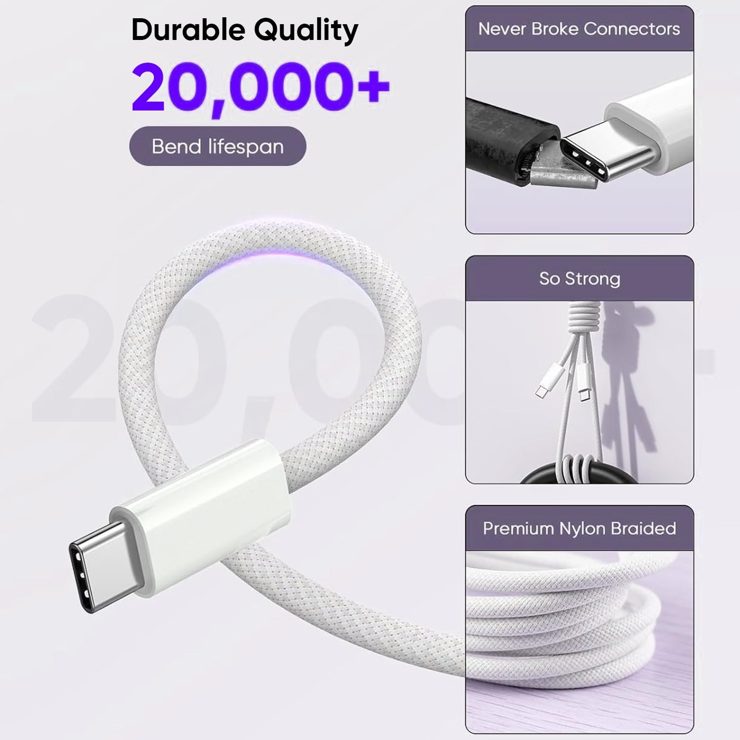 For iPhone Air 16 17 15 Pro USB-C to Type C Cable Fast Charger Charging Cord Lot