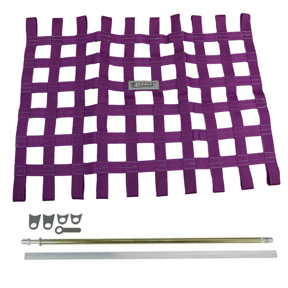 Assault Racing Purple Ribbon Racing Window Net & Spring Loaded Mounting Kit