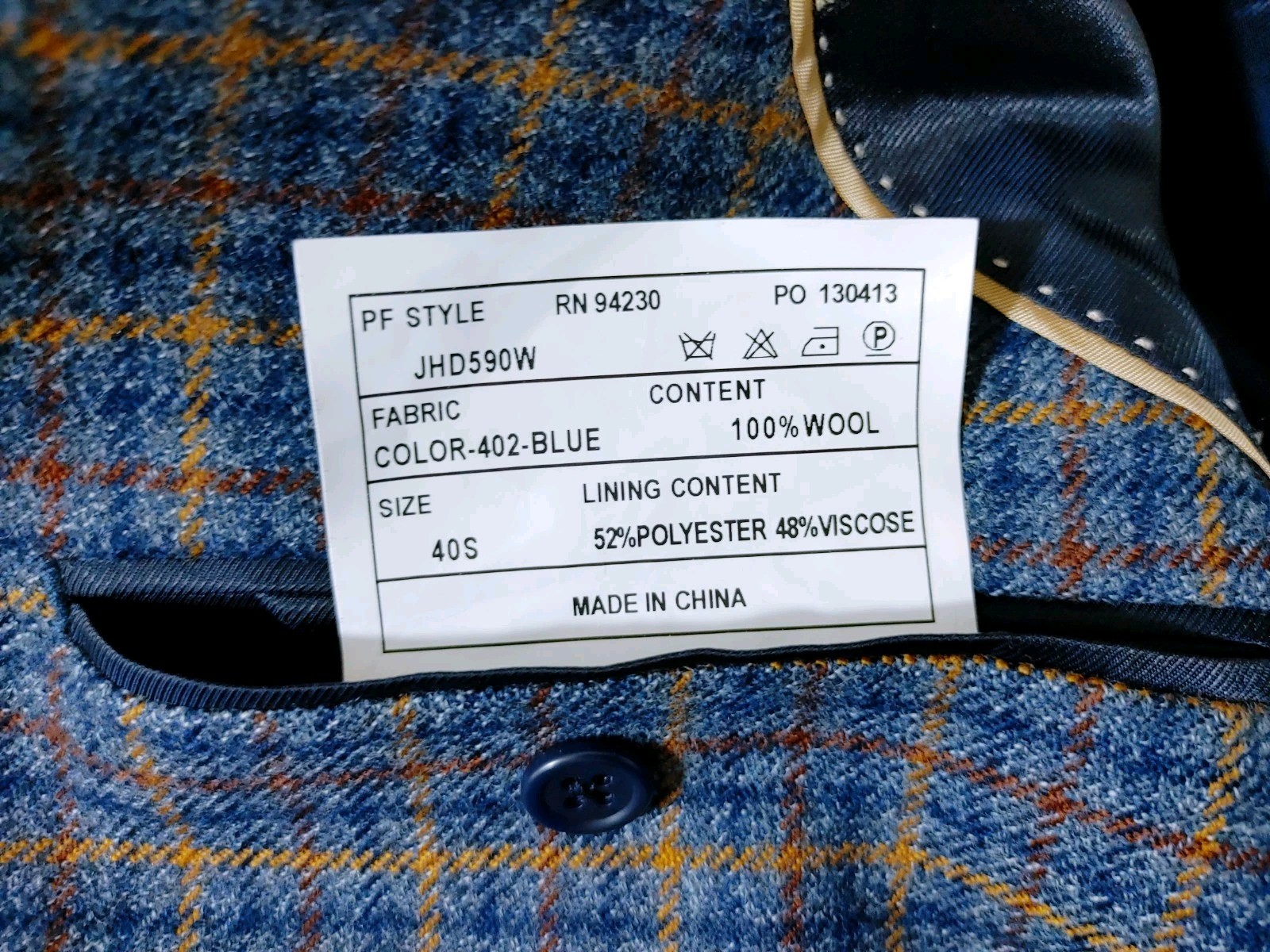 Paul Fredrick Sport Coat Mens 40/42S Soft Tweed Wool Multicolor Check Jacket