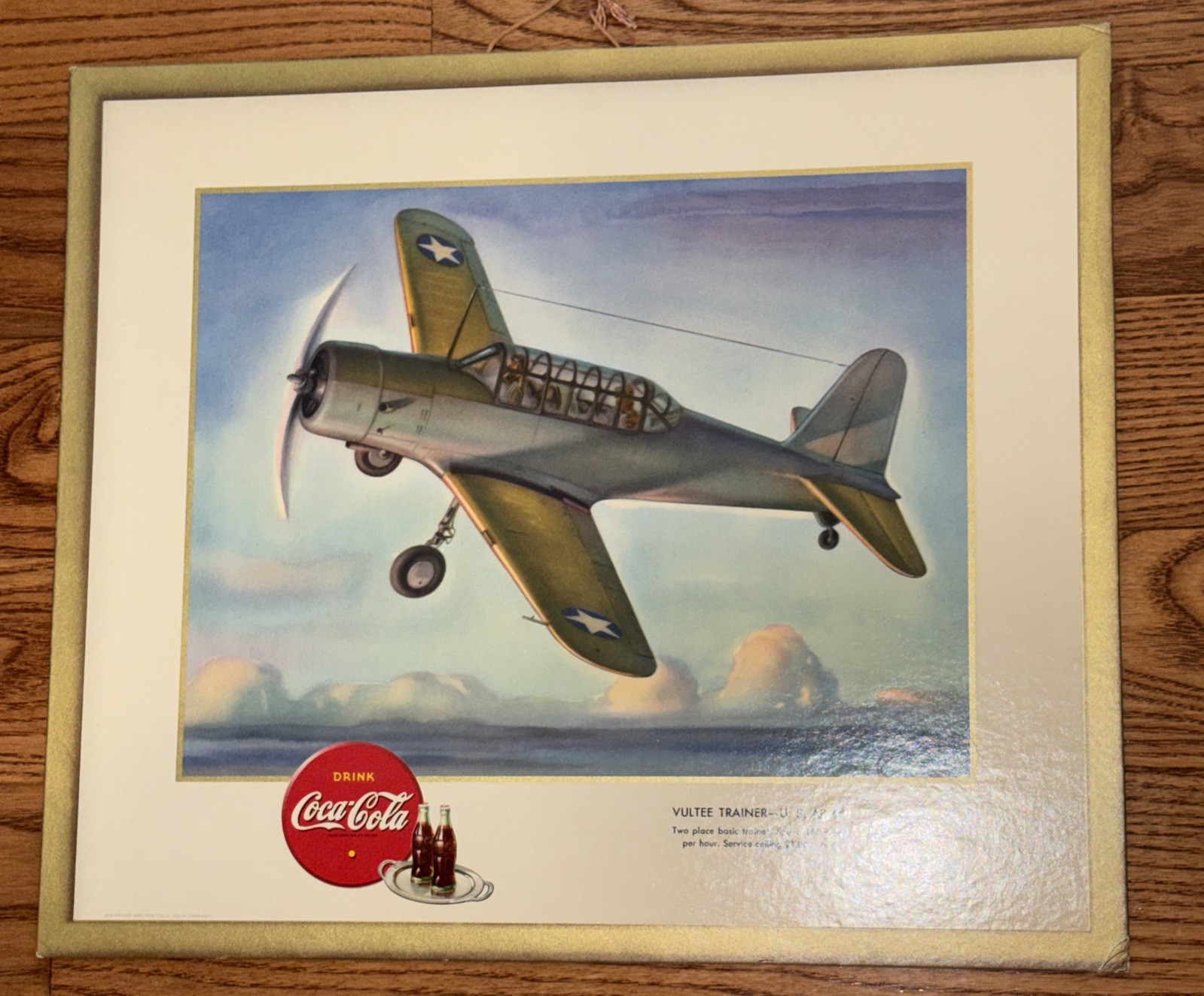 Set Of Coca-Cola WW 2 Airplane Litho Prints- Good Condition-1943