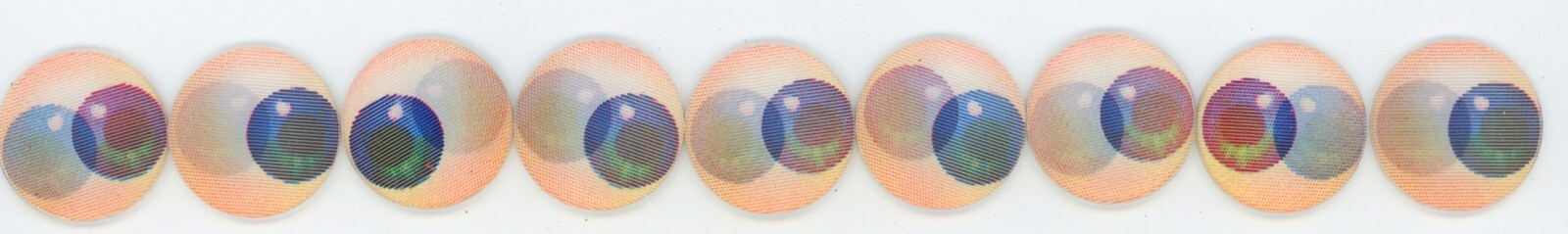 10 Moving Eyes / Eyeballs 1960's VARI-VUE 7/8" inch Motion Animation Lenticulars
