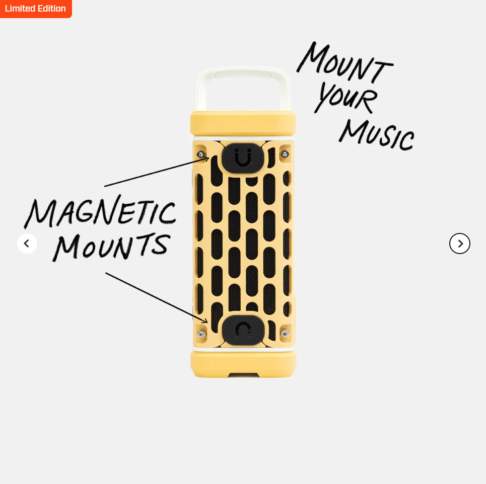 Turtlebox Ranger Loud Outdoor Bluetooth Speaker Yellow – Limited Edition NEW