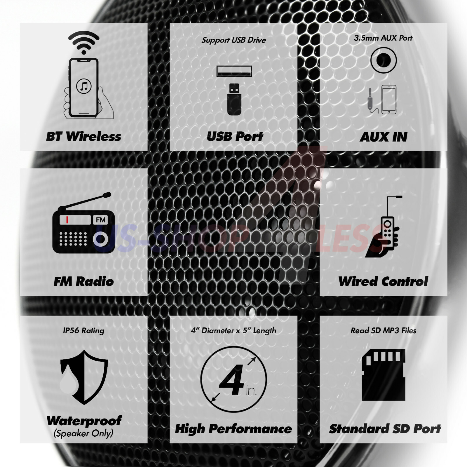 1000W AMP Waterproof Bluetooth Stereo 4 Speaker Audio System USB FM Radio Harley
