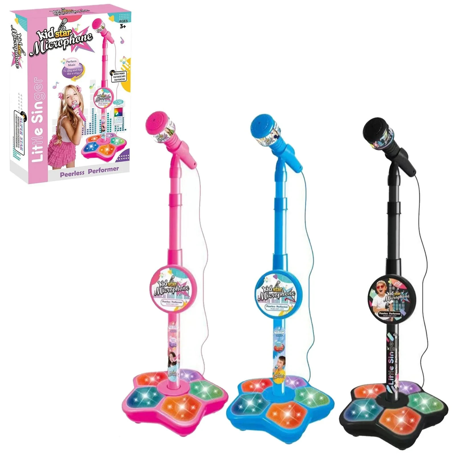 Stand Up Microphone Kids Child Microphone with Adjustable Stand for Kids Karaoke