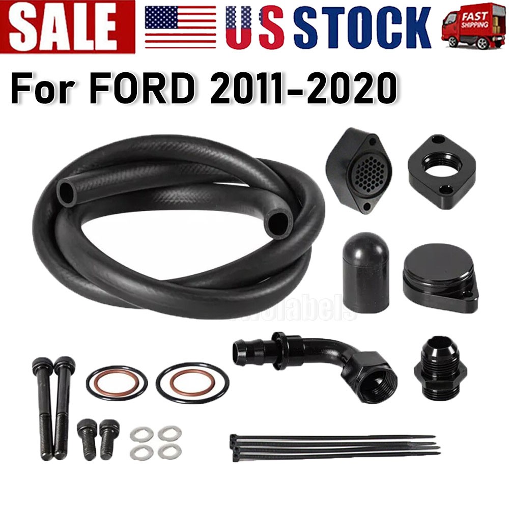 For FORD 2011-20 6.7L Powerstroke Crankcase CCV PCV Engine Kit Replacement Black