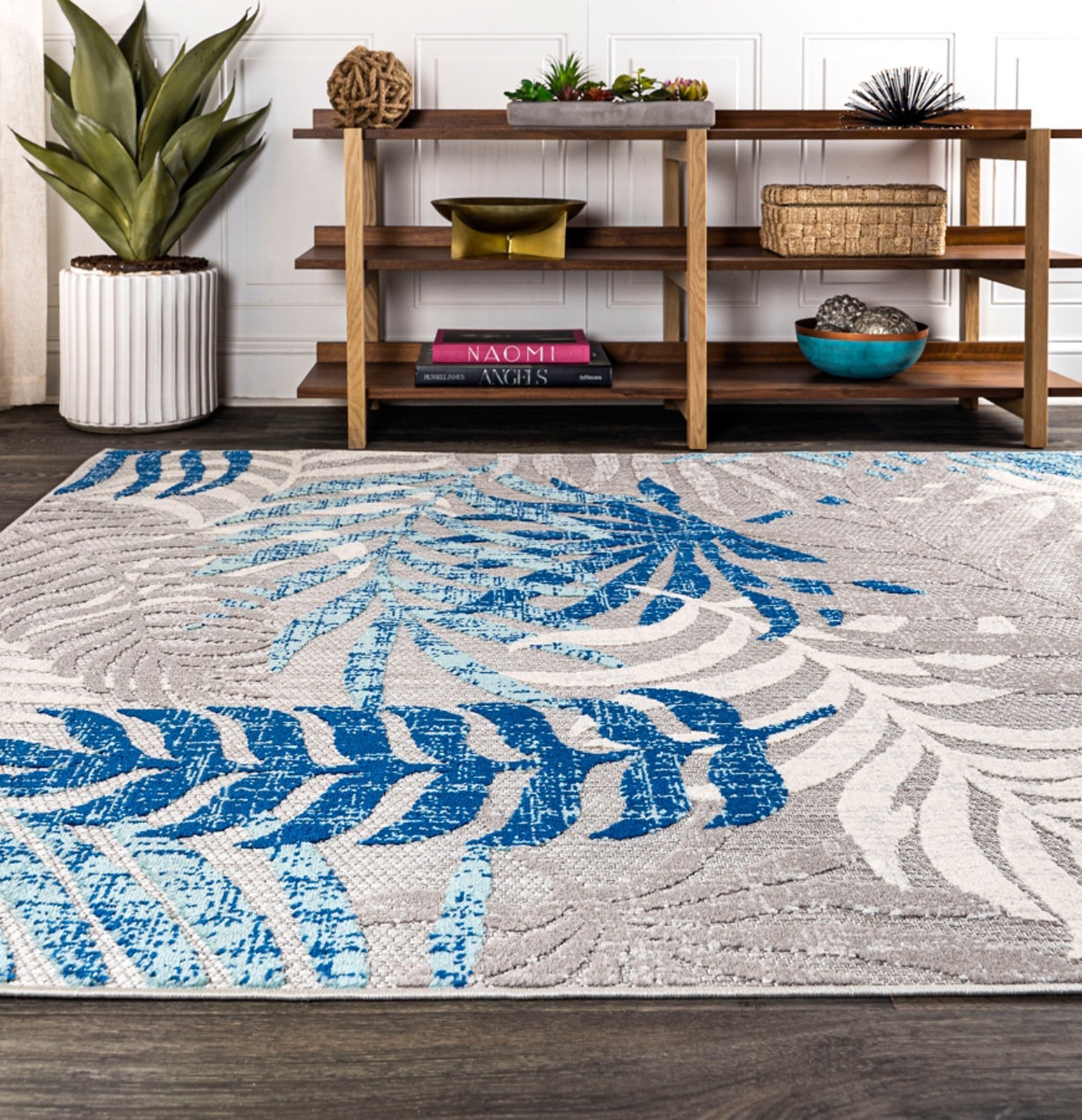 Jonathan Y Tropics Palm Leaves 5'x8' Indoor Outdoor Area Rug Patio Deck