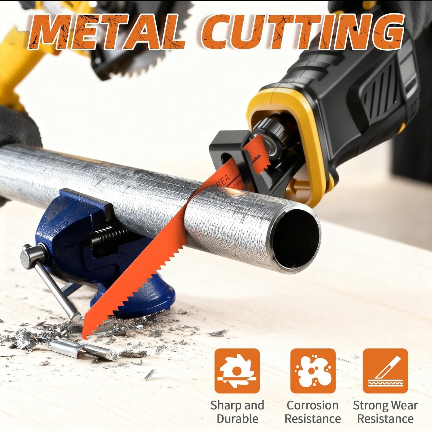 10-Piece Reciprocating Saw Blades 6 & 8 Inch Wood & Metal Cutting Saw Blades Pre