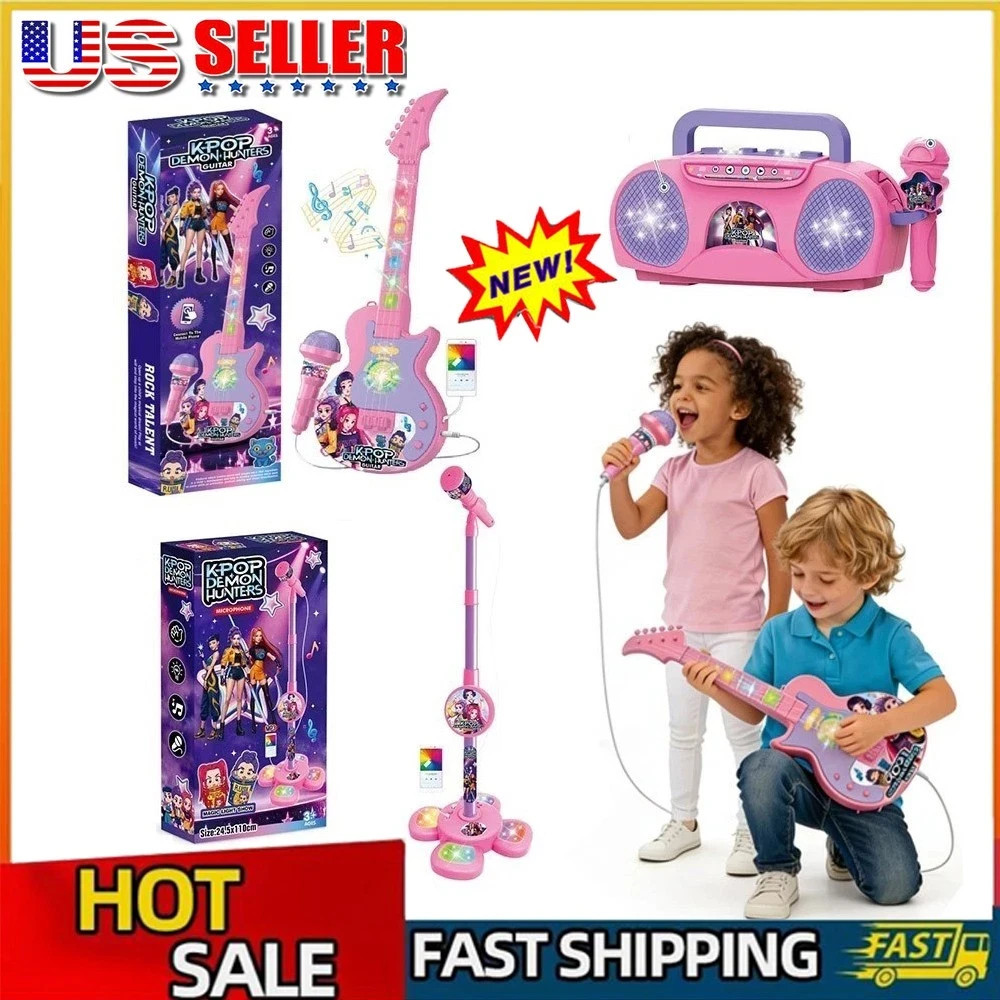 Cosplay KPOP Demon Hunter Gift Light-Up Singing Karaoke Song Kids Microphone Toy