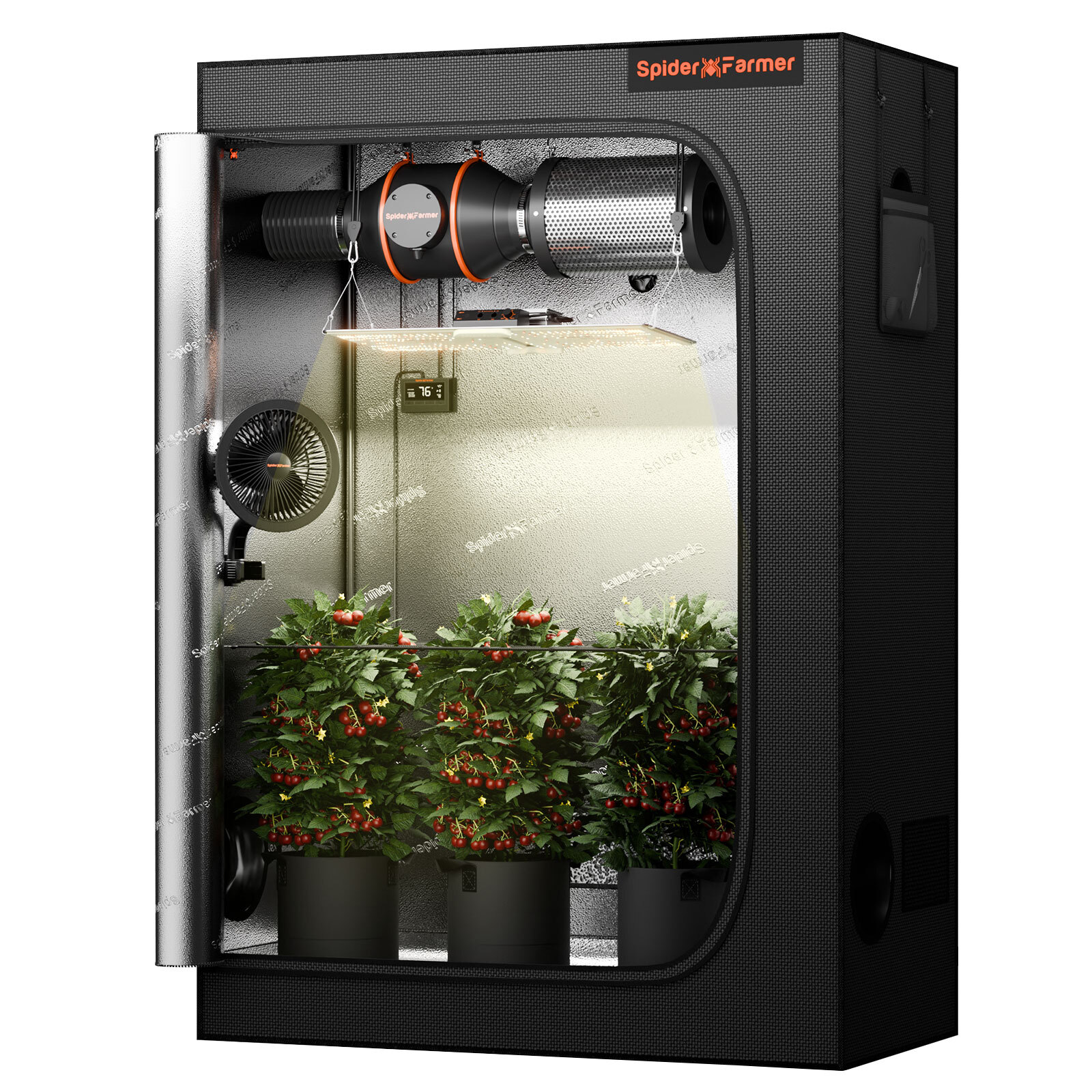 Spider Farmer SF2000 EVO LED Grow Light +2’x4′X6′ Grow Tent+4'' Inline Fan Combo