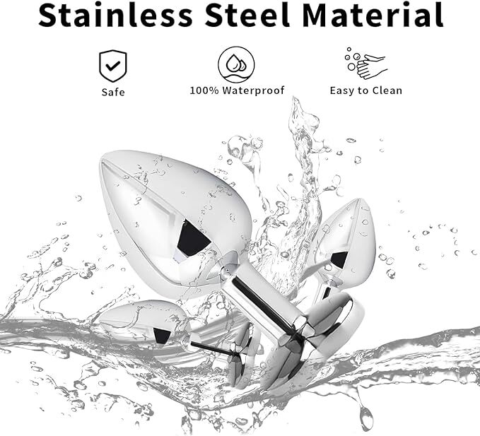 Anal Butt Plug Heart Stainless Jewel Butt Plug Sex Toy For Women Men Couple Gift